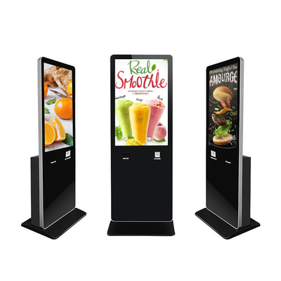 Màn hình cảm ứng 43 inch Kiosk Hiển thị biển báo kỹ thuật số dọc với máy in vé
