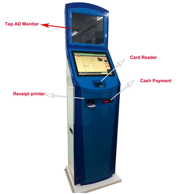 Máy in vé hỗ trợ kiosk thanh toán bằng tiền mặt hai màn hình CCC